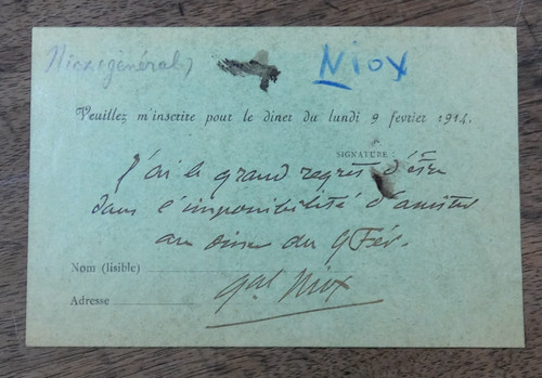 Carta autografa generale niox - autografa,